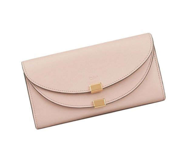 16-17AW新作 クロエ財布スーパーコピー CHLOE Georgia long wallet　セメントピンク